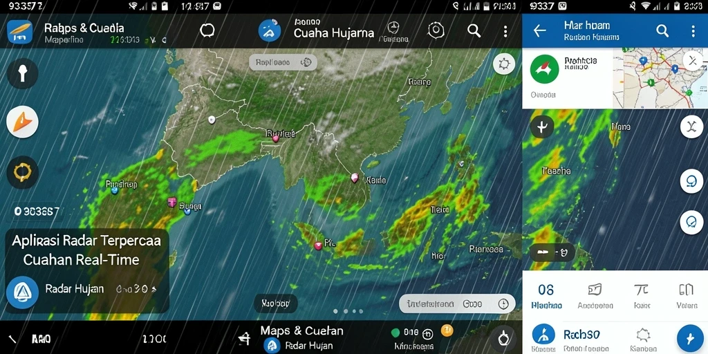 Tampilan antarmuka aplikasi Radar Hujan 93337 yang intuitif dan informatif.