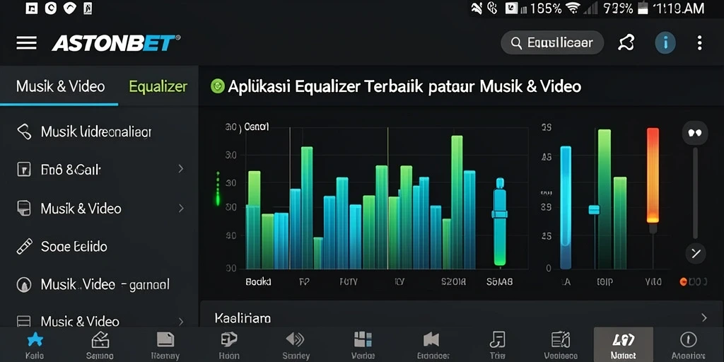 Screenshot antarmuka aplikasi Equalizer ASTONBET yang menarik dan fungsional.
