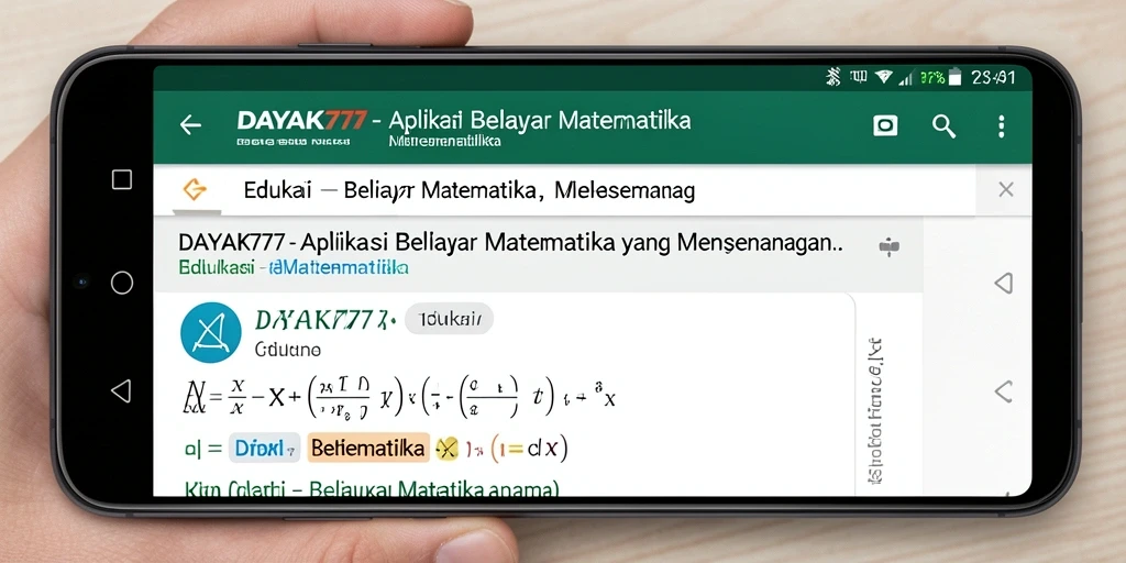 Tampilan menarik dari antarmuka DAYAK777 untuk belajar matematika.