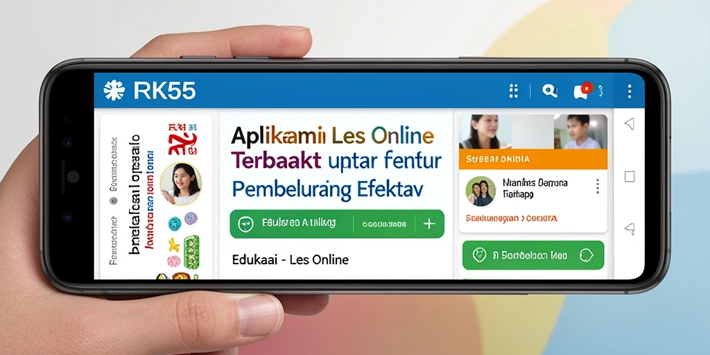 Antarmuka aplikasi Les Online RK55 yang interaktif dan user-friendly.