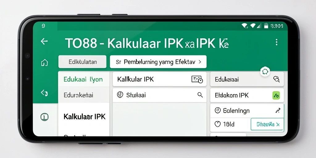 Tampilan antarmuka pengguna aplikasi Kalkulator IPK TO88 yang menarik dan mudah digunakan.